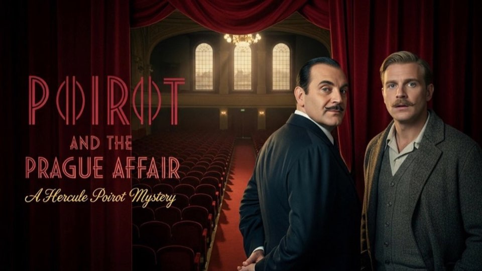 Cover illustration for Poirot and the Prague Affair