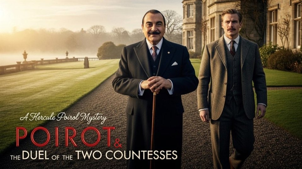 Cover illustration for Hercule Poirot: The Duel of the Two Countesses