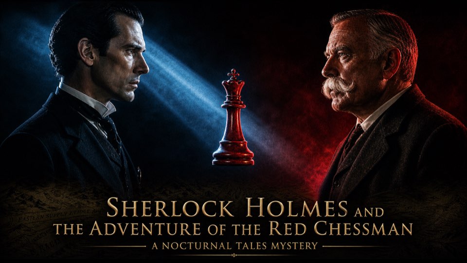Cover illustration for The Adventure of the Red Chessman