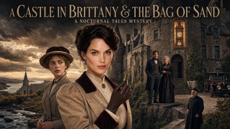 Cover illustration for A Castle in Brittany & The Bag of Sand