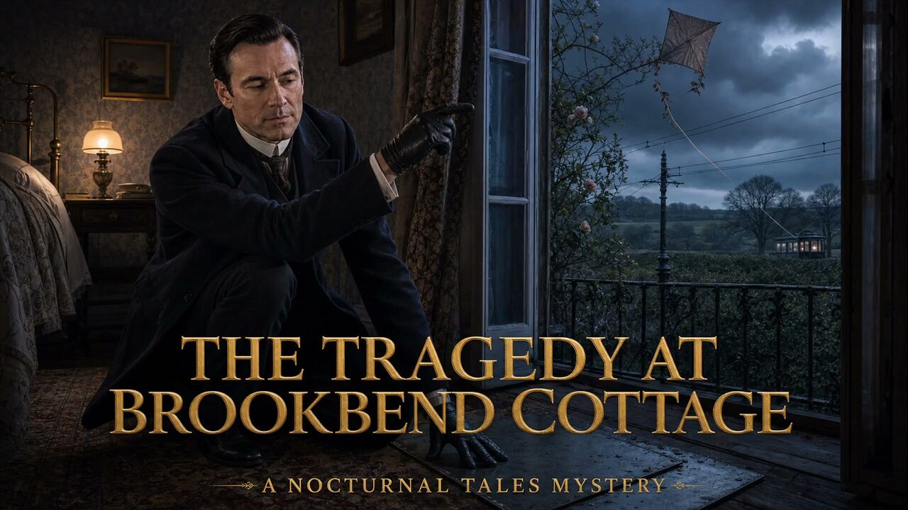 Cover illustration for The Tragedy at Brookbend Cottage